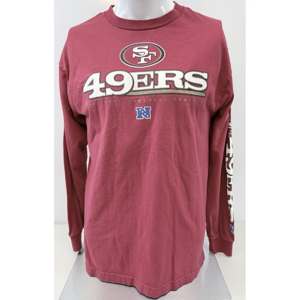 San Francisco 49ers NFL Team Apparel Long Sleeve Shirt Mens Medium Red